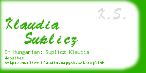 klaudia suplicz business card
